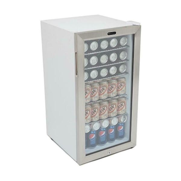 Stirling Communication Supply Whynter Beverage Refrigerator With Lock - Stainless Steel 120 Can Capacity BR-128WS